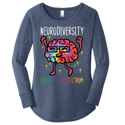 Neurodiversity Brain Autism Awareness Asd Adhd Women's Perfect Tri Tunic Long Sleeve Shirt