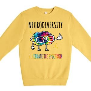 Neurodiversity Brain Autism Awareness Celebrate The Spectrum Premium Crewneck Sweatshirt