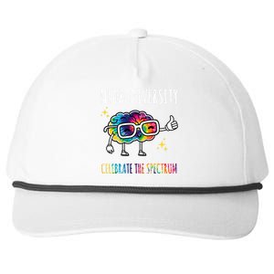 Neurodiversity Brain Autism Awareness Celebrate The Spectrum Snapback Five-Panel Rope Hat