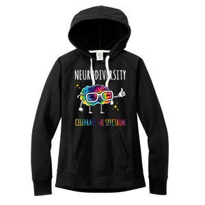 Neurodiversity Brain Autism Awareness Celebrate The Spectrum Women's Fleece Hoodie