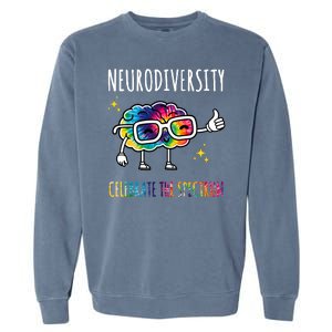 Neurodiversity Brain Autism Awareness Celebrate The Spectrum Garment-Dyed Sweatshirt