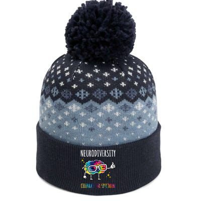 Neurodiversity Brain Autism Awareness Celebrate The Spectrum The Baniff Cuffed Pom Beanie