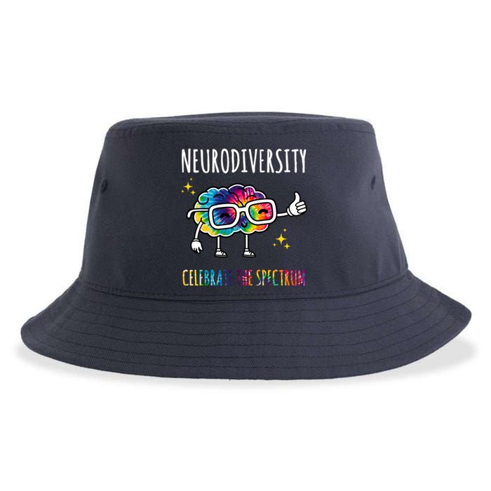 Neurodiversity Brain Autism Awareness Celebrate The Spectrum Sustainable Bucket Hat