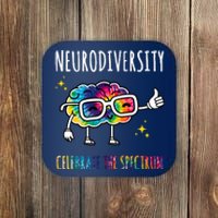 Neurodiversity Brain Autism Awareness Celebrate The Spectrum Coaster