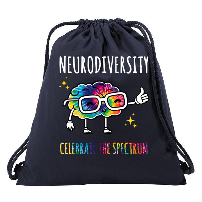 Neurodiversity Brain Autism Awareness Celebrate The Spectrum Drawstring Bag