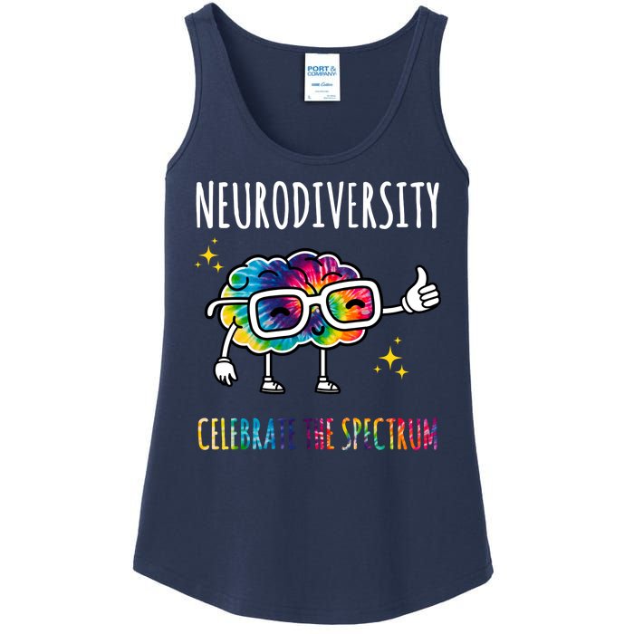 Neurodiversity Brain Autism Awareness Celebrate The Spectrum Ladies Essential Tank