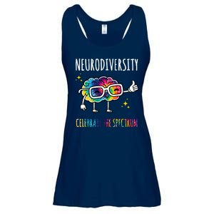 Neurodiversity Brain Autism Awareness Celebrate The Spectrum Ladies Essential Flowy Tank