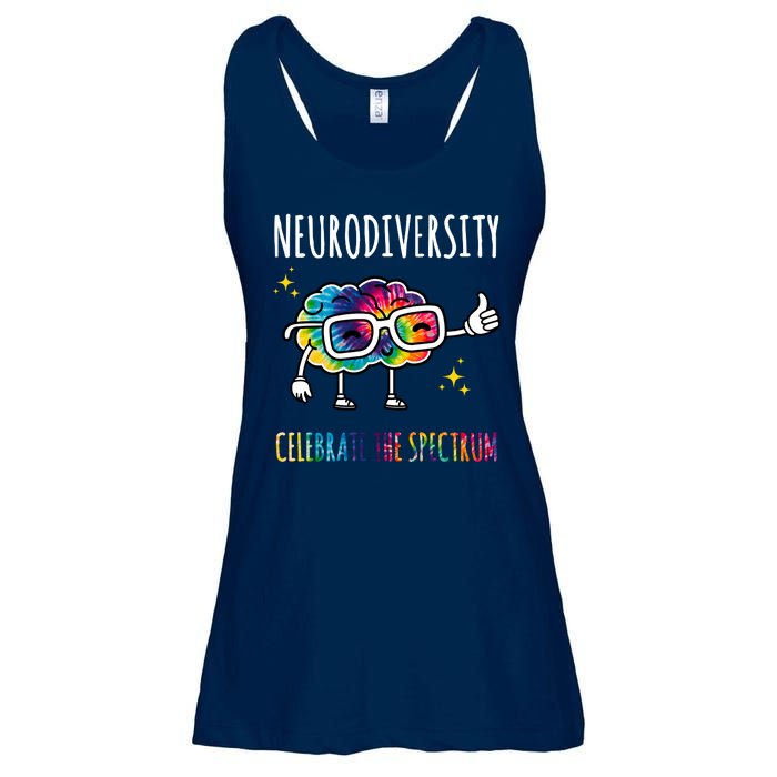 Neurodiversity Brain Autism Awareness Celebrate The Spectrum Ladies Essential Flowy Tank