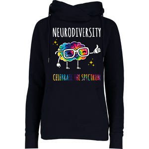 Neurodiversity Brain Autism Awareness Celebrate The Spectrum Womens Funnel Neck Pullover Hood