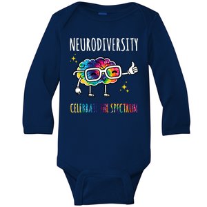 Neurodiversity Brain Autism Awareness Celebrate The Spectrum Baby Long Sleeve Bodysuit