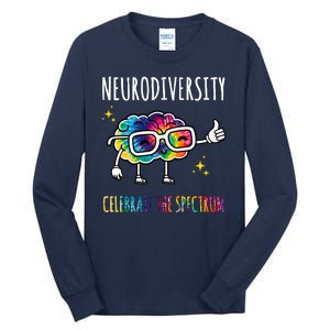 Neurodiversity Brain Autism Awareness Celebrate The Spectrum Tall Long Sleeve T-Shirt