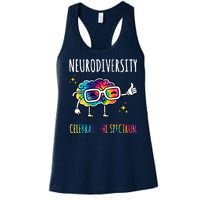 Neurodiversity Brain Autism Awareness Celebrate The Spectrum Women's Racerback Tank