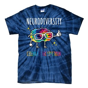 Neurodiversity Brain Autism Awareness Celebrate The Spectrum Tie-Dye T-Shirt