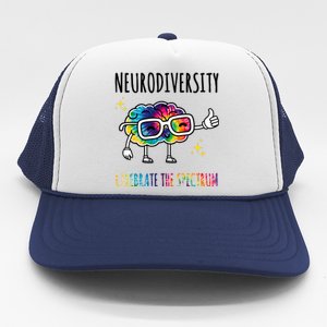 Neurodiversity Brain Autism Awareness Celebrate The Spectrum Trucker Hat