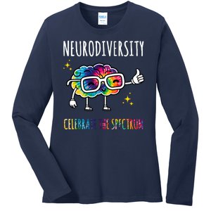 Neurodiversity Brain Autism Awareness Celebrate The Spectrum Ladies Long Sleeve Shirt