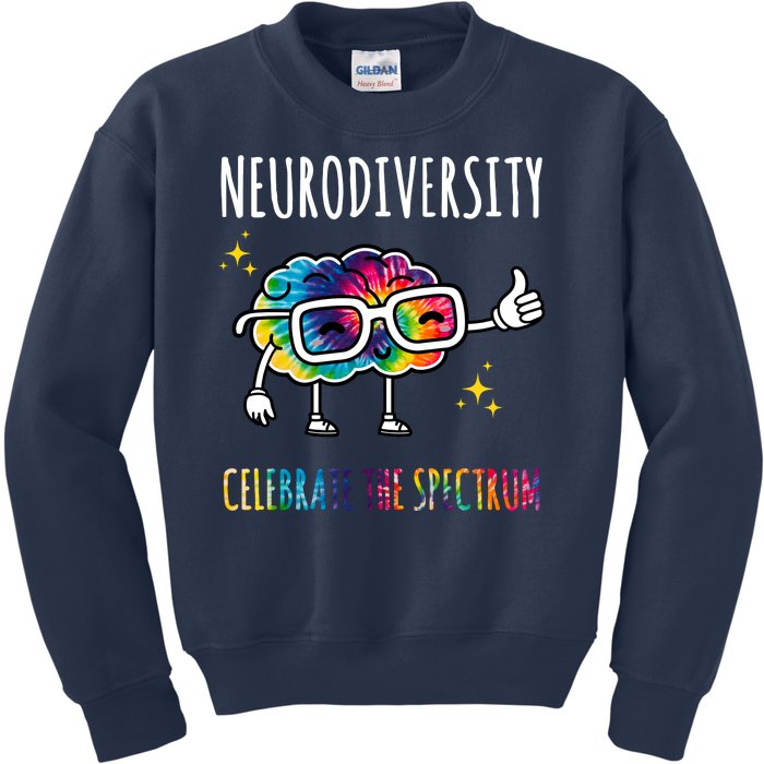 Neurodiversity Brain Autism Awareness Celebrate The Spectrum Kids Sweatshirt