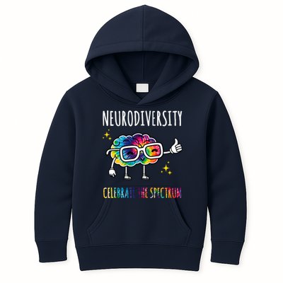 Neurodiversity Brain Autism Awareness Celebrate The Spectrum Kids Hoodie