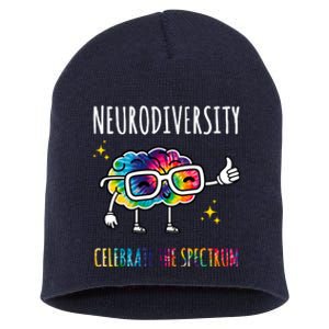 Neurodiversity Brain Autism Awareness Celebrate The Spectrum Short Acrylic Beanie