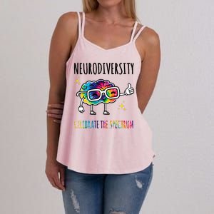 Neurodiversity Brain Autism Awareness Celebrate The Spectrum Women's Strappy Tank