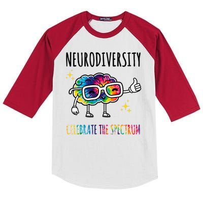 Neurodiversity Brain Autism Awareness Celebrate The Spectrum Kids Colorblock Raglan Jersey