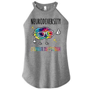 Neurodiversity Brain Autism Awareness Celebrate The Spectrum Women's Perfect Tri Rocker Tank