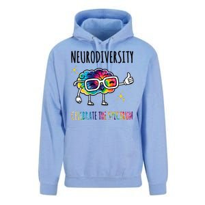 Neurodiversity Brain Autism Awareness Celebrate The Spectrum Unisex Surf Hoodie