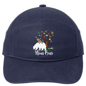 Nina Bear Autism Awareness Love Support 7-Panel Snapback Hat