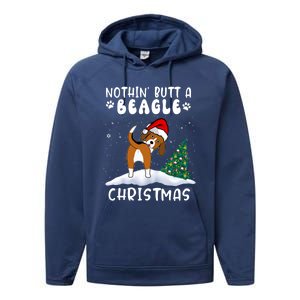 Nothing Butt A Beagle Dog Christmas Santa Hat Funny Xmas Gift Performance Fleece Hoodie