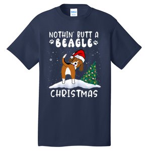 Nothing Butt A Beagle Dog Christmas Santa Hat Funny Xmas Gift Tall T-Shirt