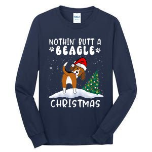 Nothing Butt A Beagle Dog Christmas Santa Hat Funny Xmas Gift Tall Long Sleeve T-Shirt