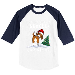 Nothing Butt A Beagle Dog Christmas Santa Hat Funny Xmas Gift Baseball Sleeve Shirt