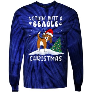 Nothing Butt A Beagle Dog Christmas Santa Hat Funny Xmas Gift Tie-Dye Long Sleeve Shirt