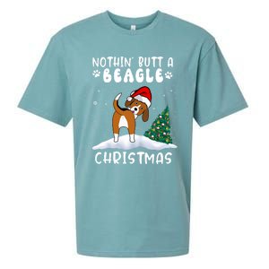 Nothing Butt A Beagle Dog Christmas Santa Hat Funny Xmas Gift Sueded Cloud Jersey T-Shirt