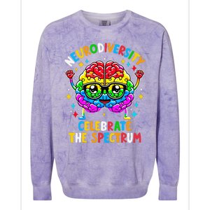 Neurodiversity Brain Autism Awareness Colorblast Crewneck Sweatshirt