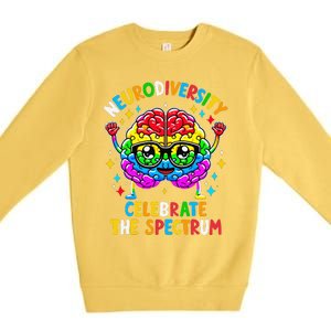 Neurodiversity Brain Autism Awareness Premium Crewneck Sweatshirt