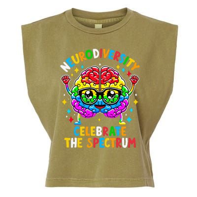 Neurodiversity Brain Autism Awareness Garment-Dyed Women's Muscle Tee