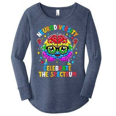 Neurodiversity Brain Autism Awareness Women's Perfect Tri Tunic Long Sleeve Shirt