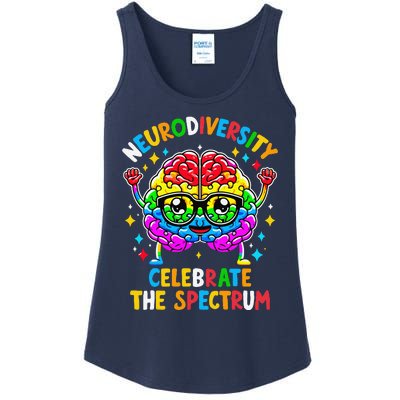 Neurodiversity Brain Autism Awareness Ladies Essential Tank