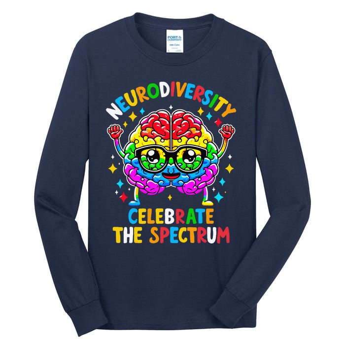 Neurodiversity Brain Autism Awareness Tall Long Sleeve T-Shirt