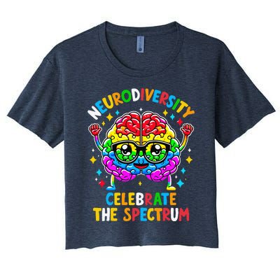 Neurodiversity Brain Autism Awareness Women's Crop Top Tee