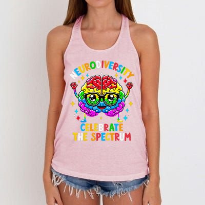 Neurodiversity Brain Autism Awareness Women's Knotted Racerback Tank