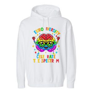 Neurodiversity Brain Autism Awareness Garment-Dyed Fleece Hoodie