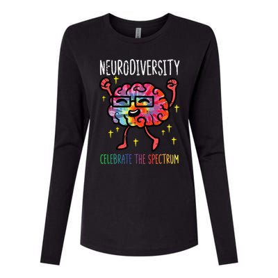 Neurodiversity Brain Autism Awareness ASD ADHD Womens Cotton Relaxed Long Sleeve T-Shirt