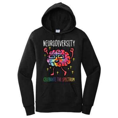 Neurodiversity Brain Autism Awareness ASD ADHD Women's Pullover Hoodie