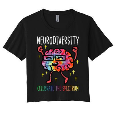 Neurodiversity Brain Autism Awareness ASD ADHD Women's Crop Top Tee