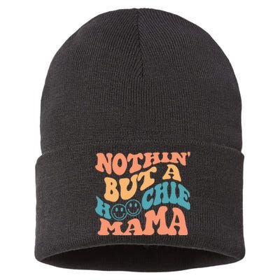 Nothin But A Hoochie Mama Retro Wavy Groovy Vintage Sustainable Knit Beanie