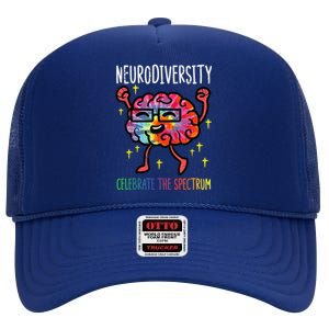 Neurodiversity Brain Autism Awareness ASD ADHD  Wo Kid High Crown Mesh Back Trucker Hat