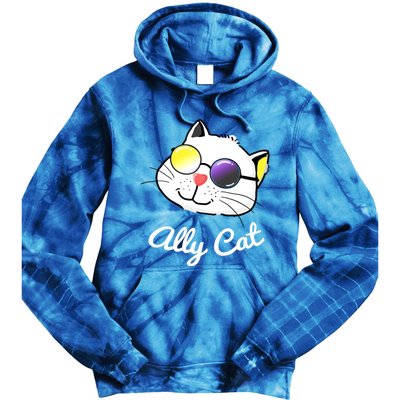 Non Binary Ally Pride Cat Sunglasses Lgbtq Nonbinary Flag Gift Tie Dye Hoodie