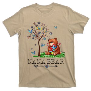 Nana Bear Autism Awareness Love Support Autism Mother T-Shirt