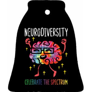 Neurodiversity Brain Autism Awareness Asd Adhd Ceramic Bell Ornament